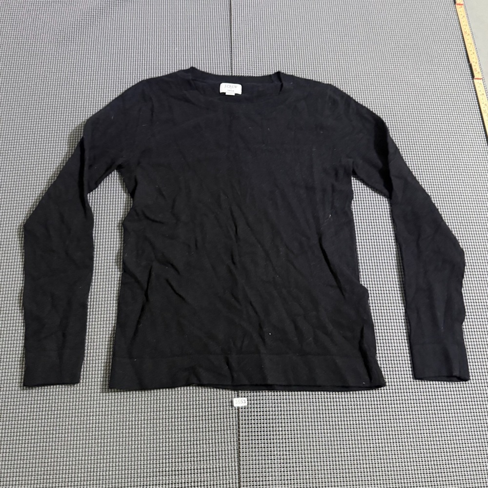 J.Crew Factory Teddie Sweater Womens XS Black Long Sleeve Crew Neck Knit Top